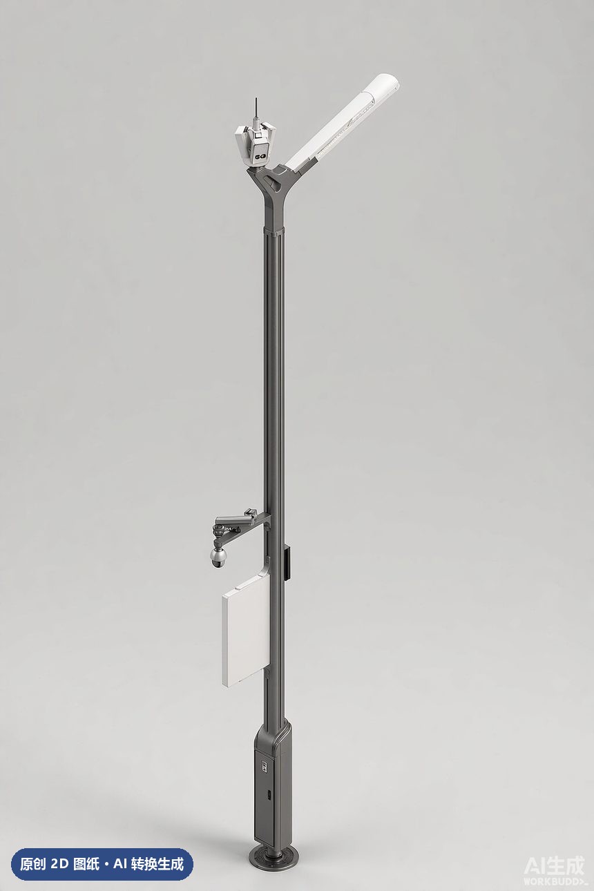MJZ-ZH-ZS-005 双臂灯杆 3D效果图