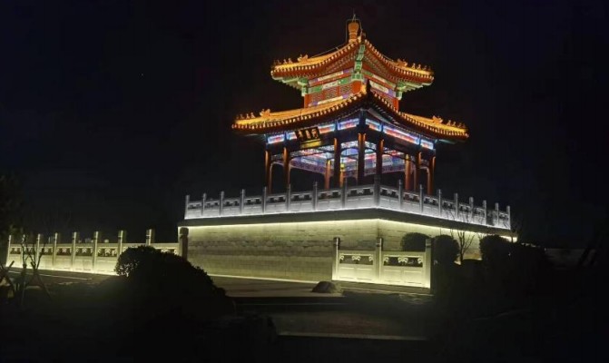 河北省园林博览会园区景观照明夜景实景(实拍)