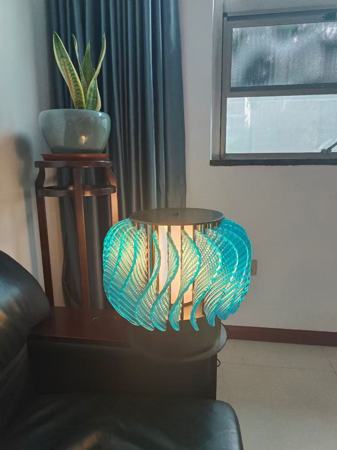 南航大酒店非标定制琉璃台灯(手工琉璃叶片,发货实拍)